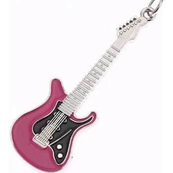 Přívěsek na klíče - růžová elektrická kytara
