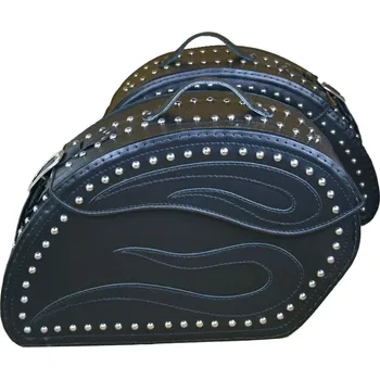 Zavazadlo na motocykl Kožené brašny na motorku RSA S152 černé s nýty 18 l