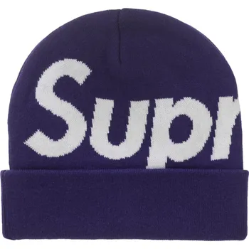 Pánská móda Supreme Big Logo Beanie (FW25) Purple UNI