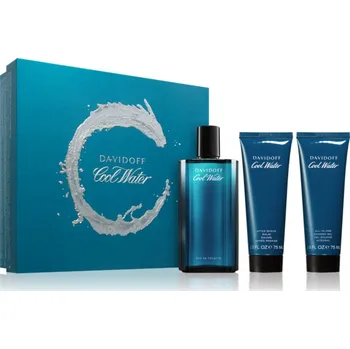Sprchový gel Davidoff Cool Water Davidoff Cool Water for Him toaletní voda 125 ml + Davidoff Cool Water balzám po holení 75 ml + Davidoff Cool Water sprchový gel 75 ml