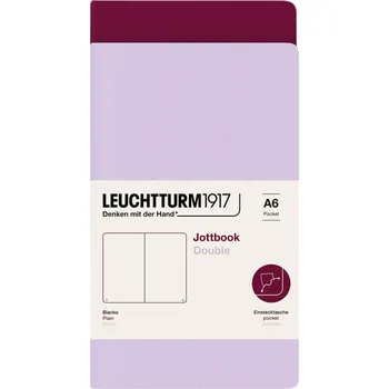 Diář Leuchtturm 1917, Hladké zápisníky v měkké vazbě Jottbook A6, lila a bordó, 80 g/m², 2 ks - Formadore