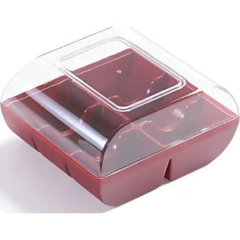 Dóza na potraviny Silikomart, Dóza na makronky nebo sušenky Macado 6 rubínově červená - Formadore