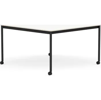 Jídelní stůl Muuto, Stůl na kolečkách Base čtvercový laminovaný nohy černé 128 cm bílý - Formadore