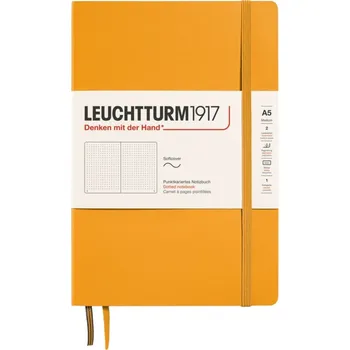 Diář Leuchtturm 1917, Tečkovaný zápisník v měkké vazbě Leuchtturm 1917 A5, 123 stran, oranžový, 80 g/m² - Formadore