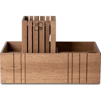 Squarely, Stolní organizér TableORGANIZER se samozavlažovacím květináčem GrowSMALL tmavý dub 2 díly - Formadore