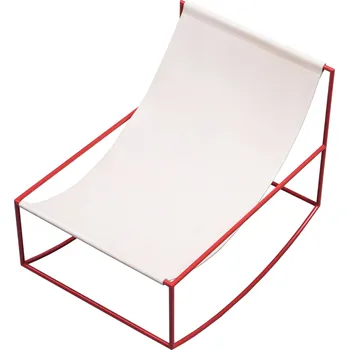 Zahradní lehátko Serax, Zahradní lehátko Serax, kožené, červený rám, 81 cm - Formadore