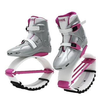 Skákací boty KANGAROO Boots - stříbrno-růžové - XS-35-37, 18-40 kg