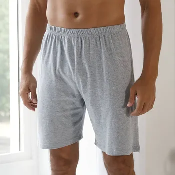 Pánská móda Pyžamové jednobarevné šortky šedý melír 68/70