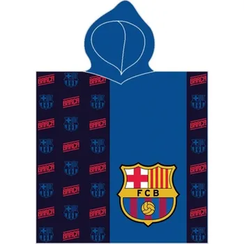 Carbotex Dětské froté pončo - fotbalová osuška s kapucí FC Barcelona - pro děti 3 - 6 let