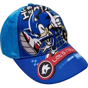 Kšiltovka SunCity • Dětská kšiltovka Ježek Sonic - Let's roll 54 Modrá