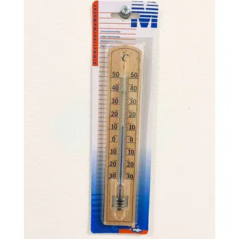 Domácí teploměr Vnitřní pokojový teploměr, 200 x 36 mm - buk přírodní