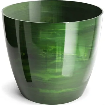 Květináč Mramorovaný plastový květináč Aga Marmur – zelený, 16 × 14,5 cm