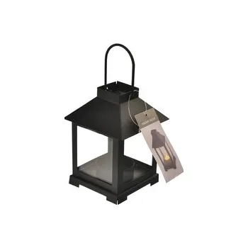 Lucerna Lucerna kov černá 8x8x12 cm