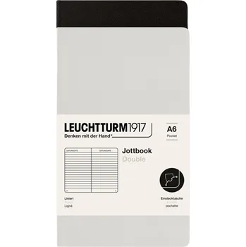 Diář Leuchtturm 1917, Zápisníky linkované ve flexi vazbě Jottbook A6, černé a šedé, 80 g/m², 2 ks - Formadore