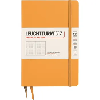 Diář Leuchtturm 1917, Tečkovaný zápisník v pevné vazbě Leuchtturm 1917 B6+, 219 stran, oranžový, 80 g/m² - Formadore