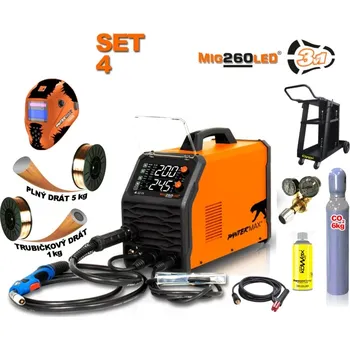 Dílna Pantermax MIG260LED Svářecí invertor Set 4 (MIG/MMA/TIG)