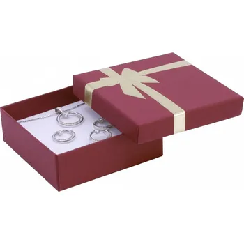 Dárková krabička B-TOP Dárková krabička na šperky – bordó 80 × 80 × 28 mm