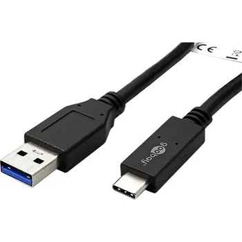 Datový kabel goobay USB 10Gbps (3.2 gen 2) kabel USB3.0 A(M) - USB C(M), PD 60W, 1m, černý (41074) - 11.92.9081