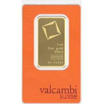 Investiční zlato - zlatý slitek 1 Oz Valcambi SA