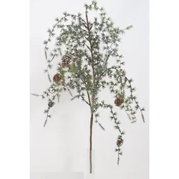 Vánoční dekorace Maják Modřín větev zimní se šiškami 75 cm