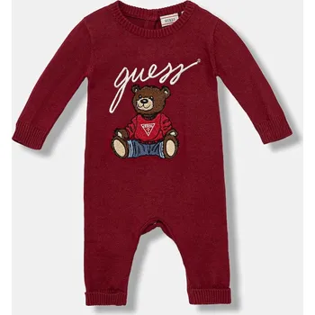 Dětská móda Dětský bavlněný overal Guess H5BW05.Z3KZ1.9BYA burgundské 83X, vel. 55-62