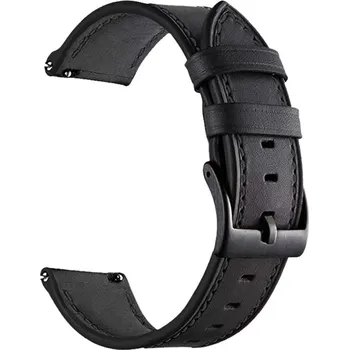 Elektronika Madvell Kožený řemínek černá s černým zapínáním 22mm