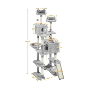 Škrabadlo pro kočky 615400 light gray, 209 cm, světle šedé - A YAHEETECH