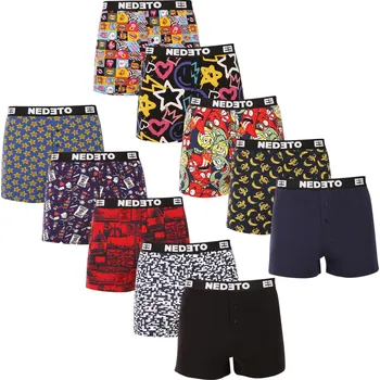 Trenýrky 10PACK pánské trenky Nedeto vícebarevné (10NGV01) L Možnost vrácení zboží ZDARMA do 120 dnů!