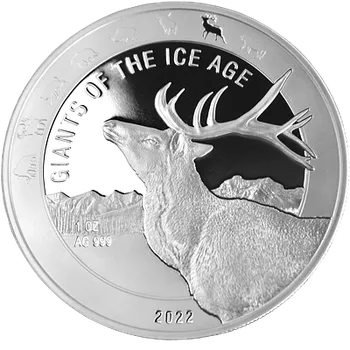 Stříbrná mince 1 Oz&nbsp;Giants of the Ice Age - Reindeer 2022