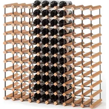 Stojan na víno RAXI stojan na víno buk 110 lahví kombinace dřevo a kov