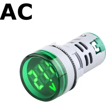 Vývojová deska Panelový voltmetr pro AC napětí 60-500V, kulatý 22mm - Zelený