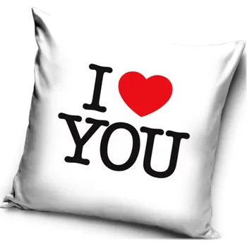 Dekorativní polštářek Carbotex • Dekorační polštář s motivem "I Love You" - 40 x 40 cm