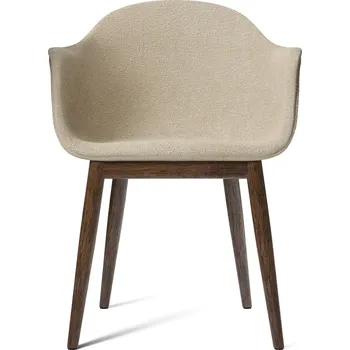 Jídelní židle Audo Copenhagen, Židle Harbour Bouclé čalouněná na tmavých dubových nožkách 81 cm béžová - Formadore