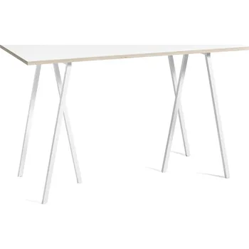 Jídelní stůl Hay, Stůl Loop Stand vysoký zesílená bílá laminátová deska stolu bílé nohy 160 cm - Formadore