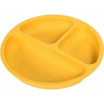 dětský talíř BocioLand Silikonový talíř tříkomorový Hořčicový