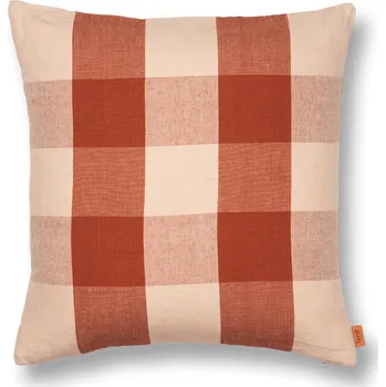 Polštář Ferm Living, Dekorativní polštář Grand šachovnice růžovo-červený - Formadore