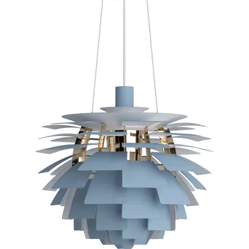 Louis Poulsen, Závěsná lampa PH Artichoke, 48 cm, modrá, mosaz - Formadore