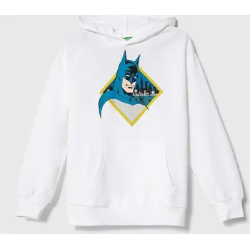 Chlapecká mikina Dětská bavlněná mikina United Colors of Benetton x DC 3J68C203M.G.Seasonal bílá 00X, vel. 140