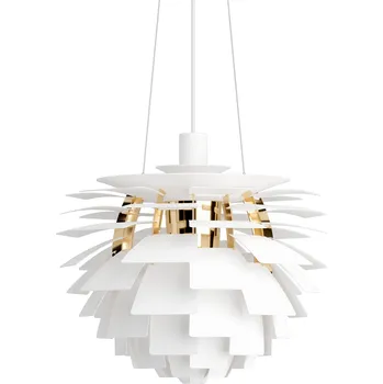 Louis Poulsen, Závěsná lampa PH Artichoke, 48 cm, bílá, mosaz - Formadore