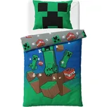 Carbotex • Oboustranné bavlněné ložní povlečení Minecraft Creeper Explode - 100% bavlna - 70 x 90 cm + 140 x 200 cm
