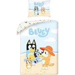 Halantex • Bavlněné ložní povlečení Bluey s rodinkou na pláži - 100% bavlna - 70x90 cm + 140x200cm