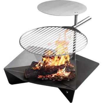 Hoefats, Ohniště Triple s grilovacím roštem a postranním stolkem 65 cm 3 díly - Formadore