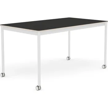 Muuto, Stůl na kolečkách Base nanolaminát bílé nohy 80 x 140 cm černý - Formadore