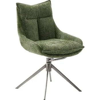 Jídelní židle Jídelní židle PARKER E olivová, podnož z kartáčované nerezové oceli