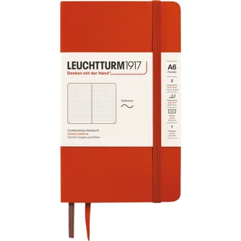 Diář Leuchtturm 1917, Tečkovaný zápisník v měkké vazbě Leuchtturm 1917 A6, 123 stran, tmavě oranžový, 80 g/m² - Formadore