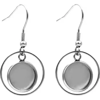 PourArt Lůžko na pryskyřici Náušnice ocel OLT01 Kruh 1 pár