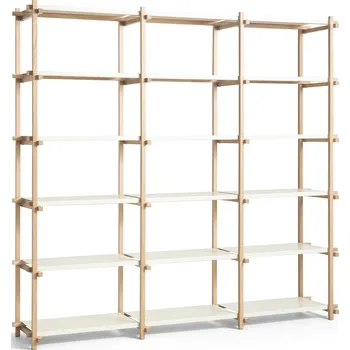 Úložný box Hay, Policový regál Woody trojitý dubový rám 196,5 cm bílý - Formadore