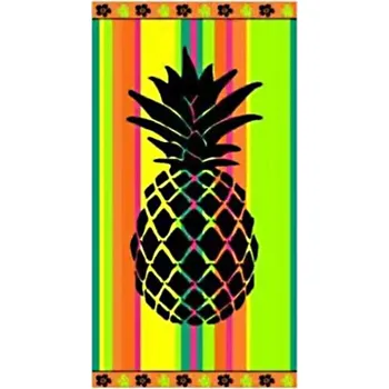 Sunflower • Velká oboustranná plážová osuška Ananas – 100% bavlna s vysokou gramáží 420 g/m² – nadstandardní rozměr 90×165 cm