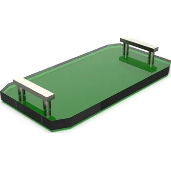 Úložný box Decor Walther, Koupelnová podložka Kristall s poniklovanými úchyty tmavě zelená - Formadore