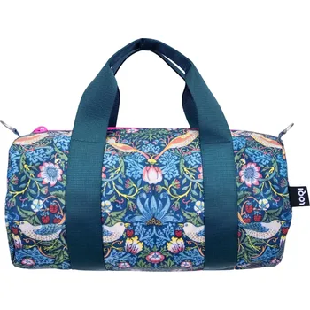 Módní doplněk LOQI, Taška LOQI Weekender Museum William Morris The Strawberry Thief z recyklovaného materiálu mini neonově růžová - Formadore